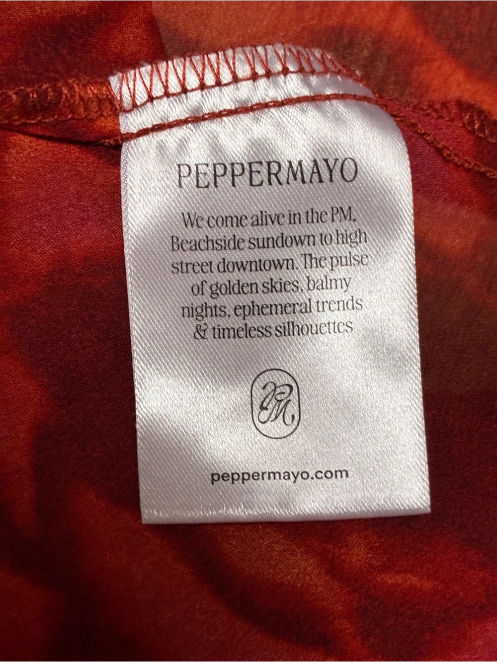Peppermayo Red Watercolor Floral Asymmetrical Slip Midi Dress Small Size 4 - Picture 7 of 9